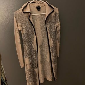 Asian art/tattoo style hooded cardigan